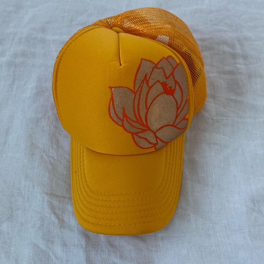 Hand Painted hat with hibiscus